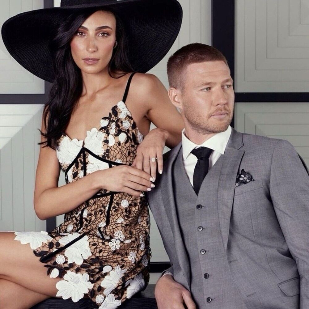 Elliatt Pembrooke Lace Mini Dress in Black and White Size Small